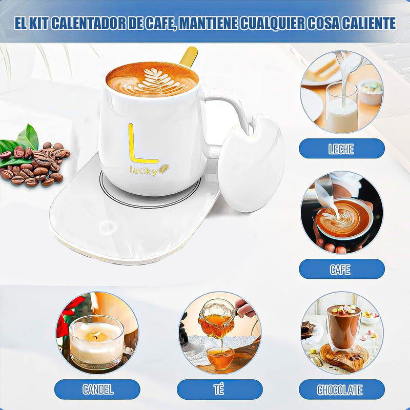 Tazas Calentadora Tazas Con Plato Tazon Cafe Leche Taza Mug
