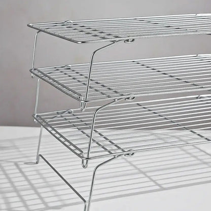 Rejilla Para Enfriar Galletas Okshop De Teflón, Con 3 Niveles Y Antiaherente Gris