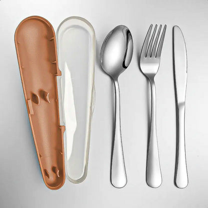 Set De Cubiertos Keep Cubiertos Portatiles Cubiertos Viaje Naranja