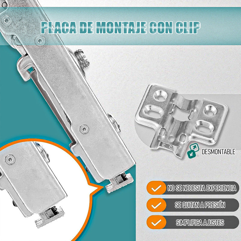 Pack 6 Bisagras Para Muebles Bisagra Cierre Suave Bisagras