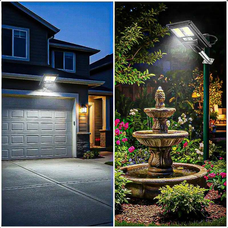 Pack 2 Foco Solar 60w Foco Solar Exterior Foco Solar Led 60w Negro Blanco Frío