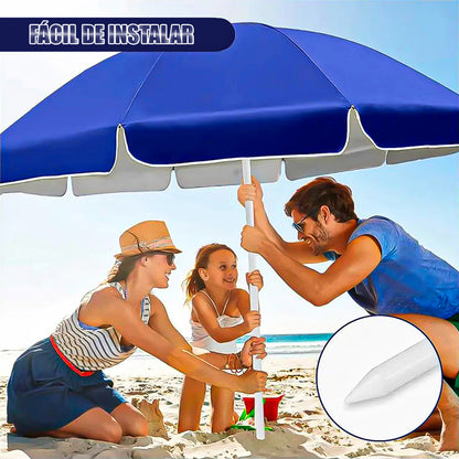 Pack 2 Sombrilla Paraguas Quitasol 2 Metros Sombrilla Playa Azul