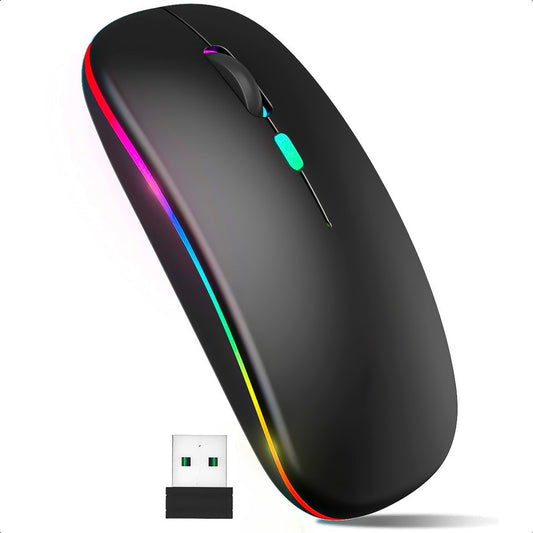 Mouse Inalambrico Mouse Bluetooth Mouse Inalambrico Recargab Negro