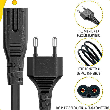 Cable De Alimentación Pack 2 Cable De Alimentación Europeo Negro