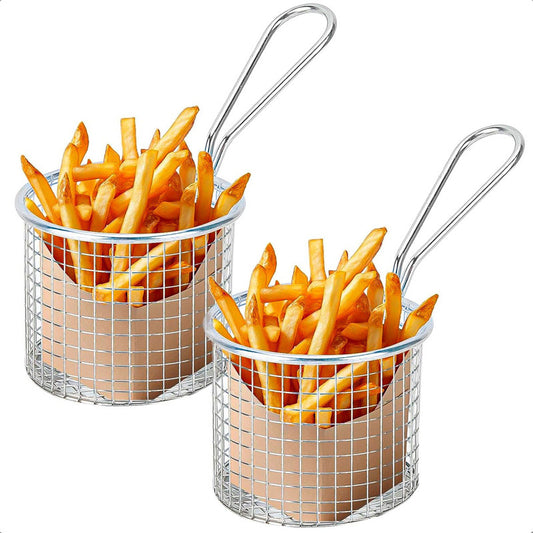 Pack X2 Canasto Papas Fritas Cesta De Freir Cesta Para Freid