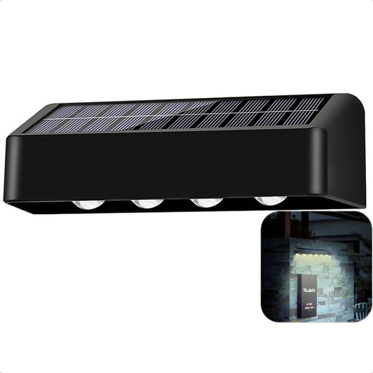 Aplique Exterior Solar Foco Pared Aplique De Pared Exterior Negro/cálida