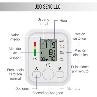 Tensiometro Digital Medidor De Presión Arterial