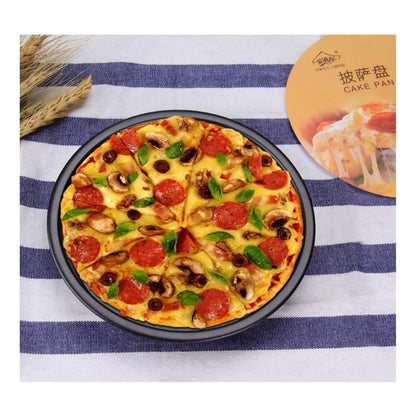 Molde Para Pizza Redondo De Metal Antiadherente De 29 Cm Gris