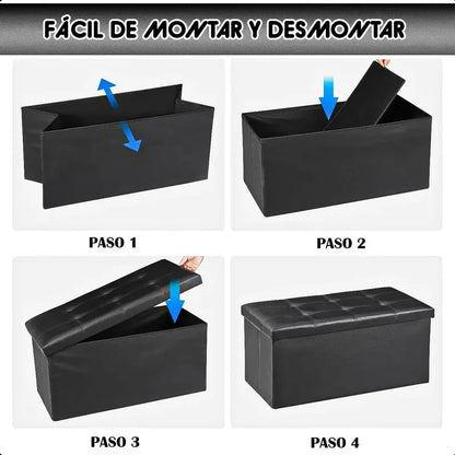 Banqueta Puff Banqueta Baul Puff Puff Organizador Banco Baul Negro Okshop Organizador Puff Pie Cama Banqueta Baul Silllones Puff Taburete Plegable Banco Organizador Negro Taburete Negro