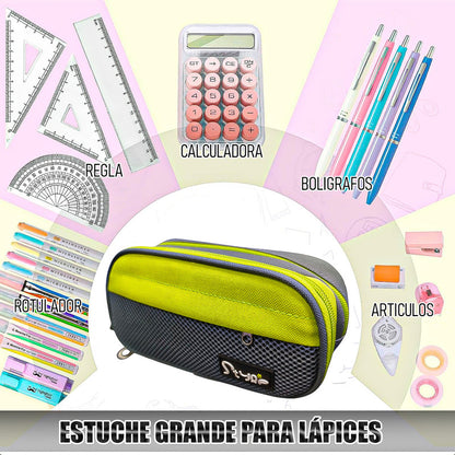 Estuche Escolar Estuche Para Lapices Estuche Niños Estuche Verde