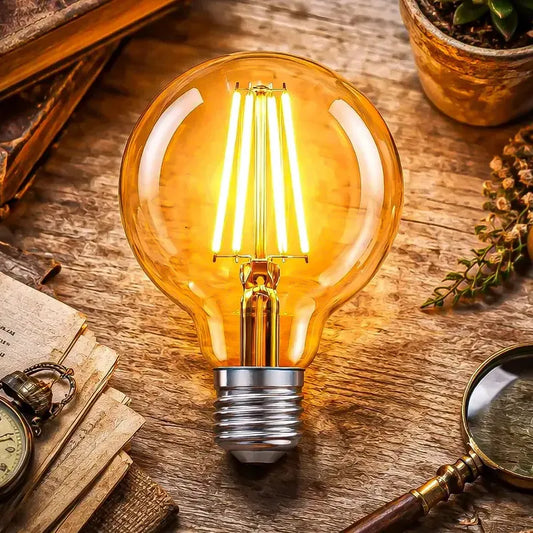 Ampolleta Led G80 De Okshop, 4w E27 Cálida Para Interior