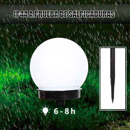 Estaca Solar Pack 3 Foco Solar Para Jardín Estacas Solares Negro/frío