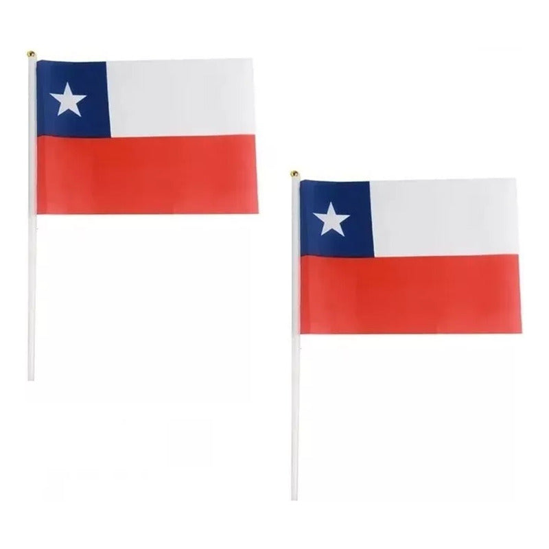 Pack X10 Banderas De Chile Decorativa Bandera Chile 10x15