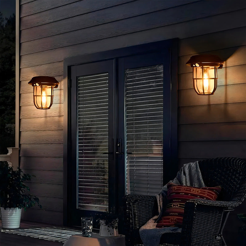 Lámpara Solar Okshop Colgante Estaca Led Jardín Exterior Ip65 Sensor Movimiento Negro