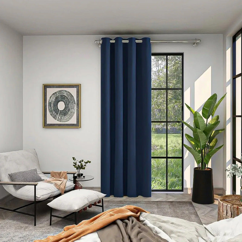 Cortinas De Tela Cortinas Tela Living Cortina De Puerta Cort Azul