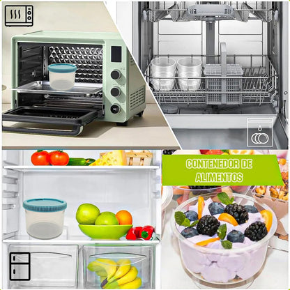 Contenedores Herméticos Alimentos Okshop Plástico Rosa Pack 4 Uni 290ml