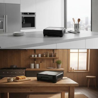 Sanwichera Electrica Parrillera Sanduchera Asador Sandwicher Negro