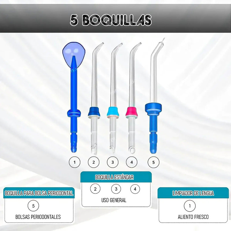 Irrigador Bucal Okshop V300 Eléctrico Con 5 Boquillas Y 800 Ml Morado