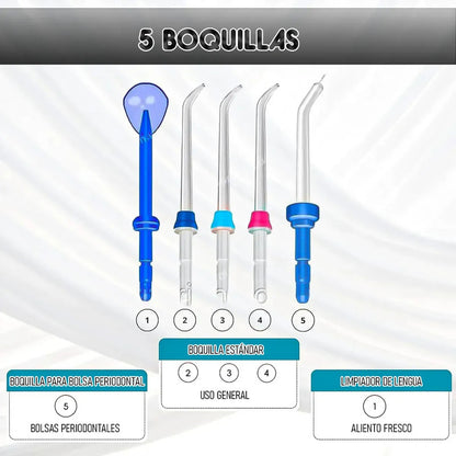Irrigador Bucal Okshop V300 Eléctrico Con 5 Boquillas Y 800 Ml Morado