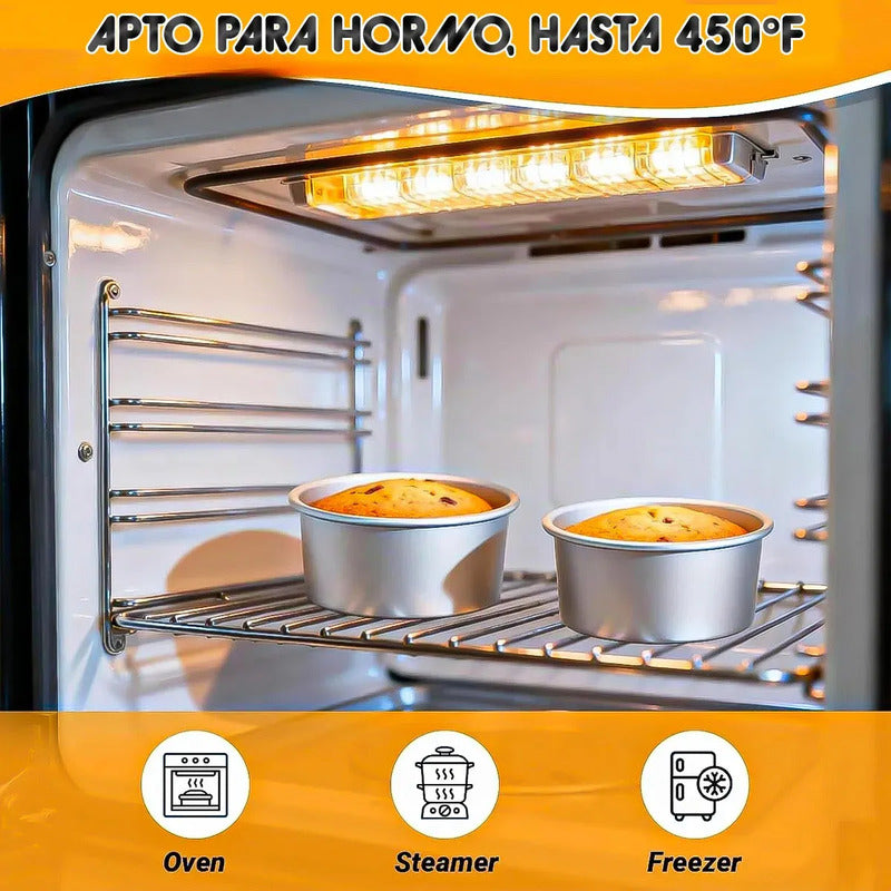 Moldes De Queque Molde Aluminio Molde Torta Desmontable 15cm Okshop Moldes De Aluminio De Torta Molde Desmontable Queque... Gris