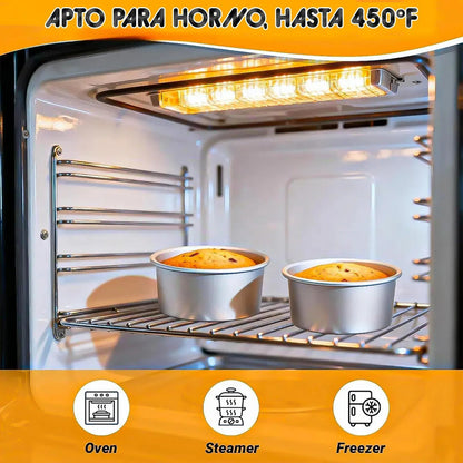 Moldes De Queque Molde Aluminio Molde Torta Desmontable 15cm Okshop Moldes De Aluminio De Torta Molde Desmontable Queque... Gris