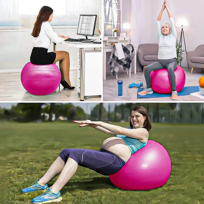 Pelota Yoga 55cm Balon Yoga Balon Pilates Pelota Ejercicios Okshop Pelota Yoga Gym Ball 55 Cm Con Inflador Entrenamiento... Fucsia