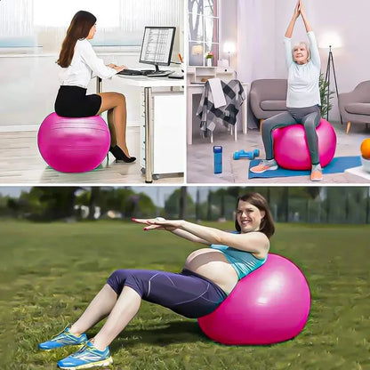 Pelota Yoga 55cm Balon Yoga Balon Pilates Pelota Ejercicios Okshop Pelota Yoga Gym Ball 55 Cm Con Inflador Entrenamiento... Fucsia