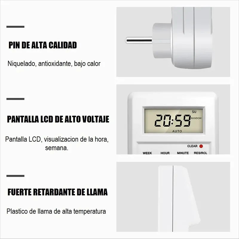 Enchufe Timer Digital Programable Temporizado 24h Timer Enchufe Digital Okshop Enchufe Digital Enchufe Programable Temporizador Dimmer 24hrs Enchufe Inteligente Timer Digital Programable