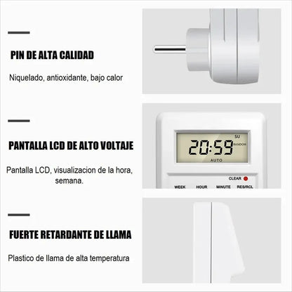 Enchufe Timer Digital Programable Temporizado 24h Timer Enchufe Digital Okshop Enchufe Digital Enchufe Programable Temporizador Dimmer 24hrs Enchufe Inteligente Timer Digital Programable