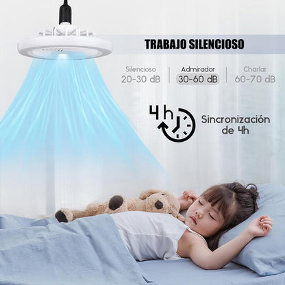 Lámpara De Techo Ventilador Arcashopping Led Con Control Remoto Para Dormitorio Y Comedor Gris