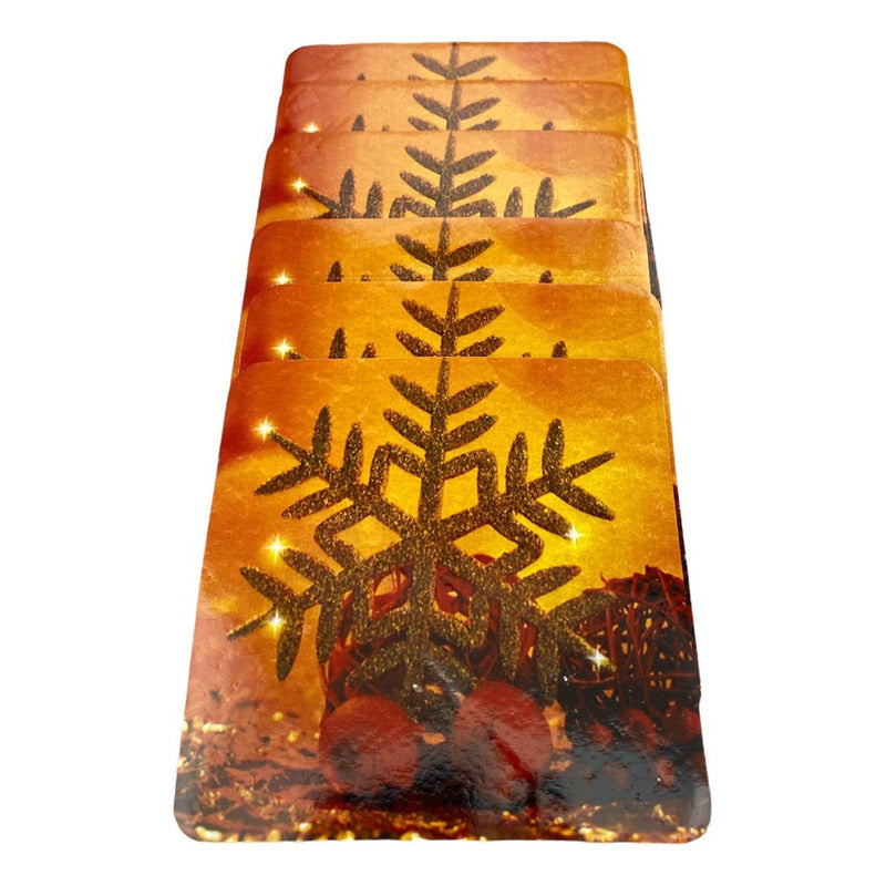 Set 12 Piezas Individuales Mesa Navideños Platos Y Vaso Navi