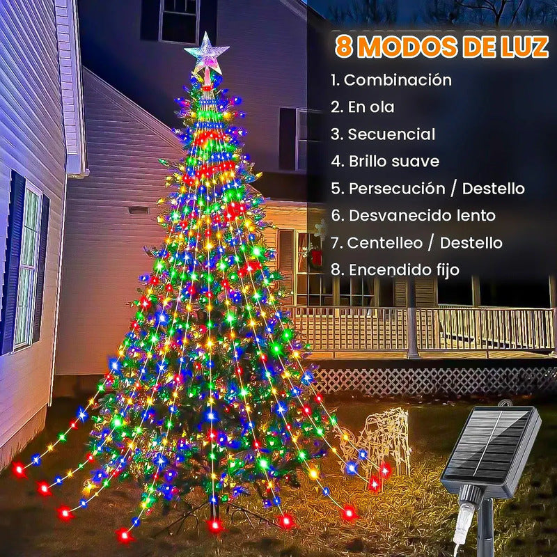 Luces Arbol Navidad Guirnaldas Solares Luces Navidad Solar Amarillo