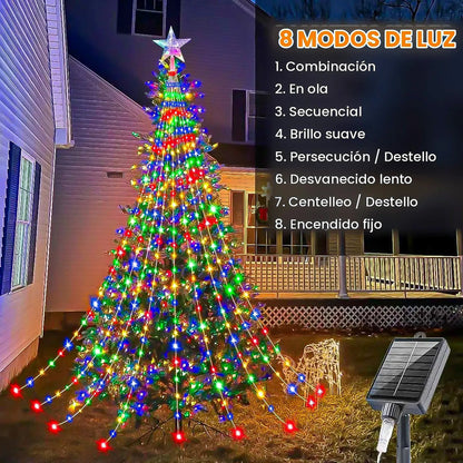 Luces Arbol Navidad Guirnaldas Solares Luces Navidad Solar Amarillo
