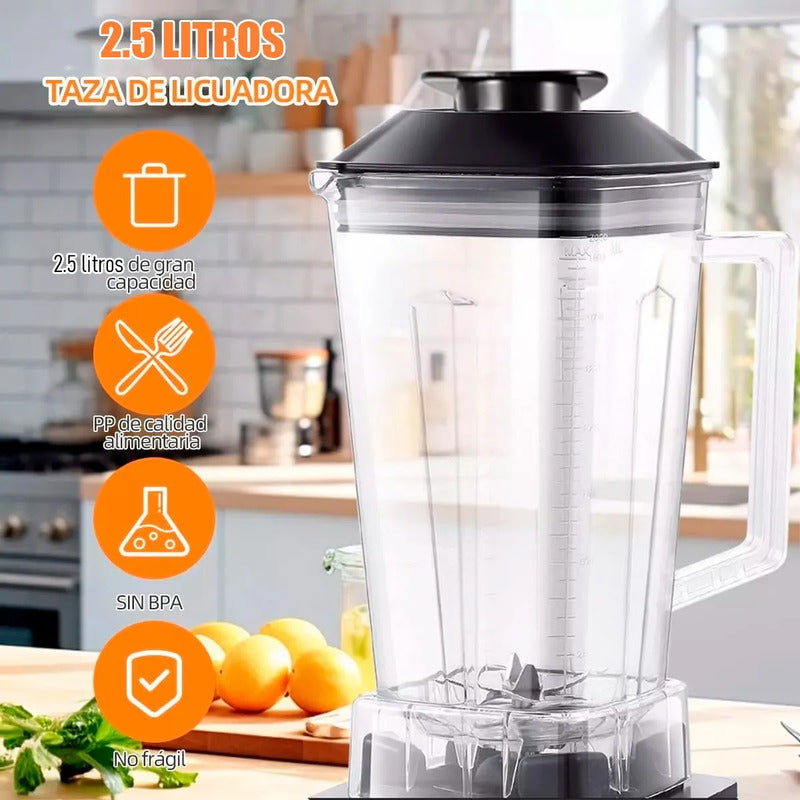 Licuadora Eléctrica Okshop De 2.5 L Con 15 Velocidades Y Jarra De Plástico Blanco