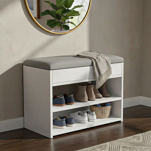 Zapatero Asiento Organizador De Zapatos Banca Zapatero Blanco