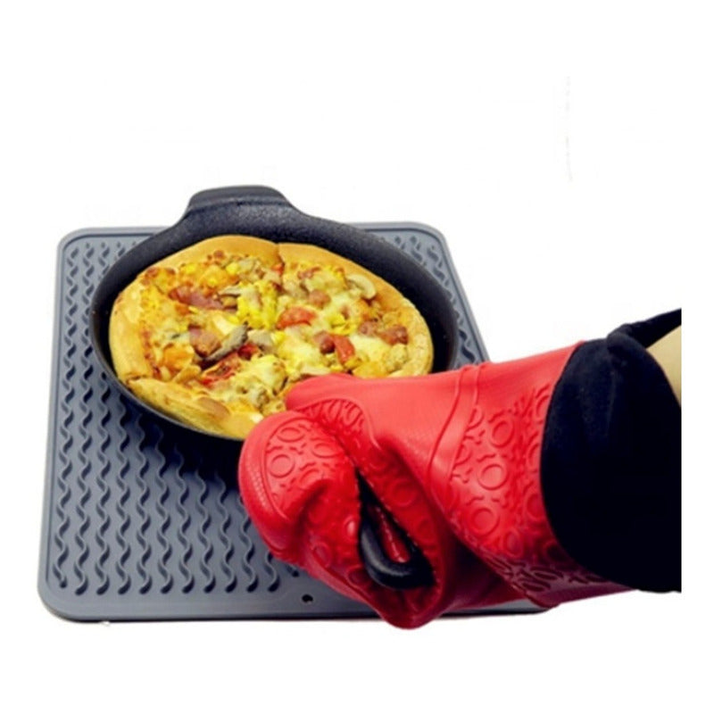 Guantes De Silicona Horno Toma Olla Guante Protector Cocina