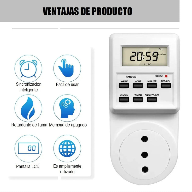 Enchufe Timer Digital Programable Temporizado 24h Timer Enchufe Digital Okshop Enchufe Digital Enchufe Programable Temporizador Dimmer 24hrs Enchufe Inteligente Timer Digital Programable