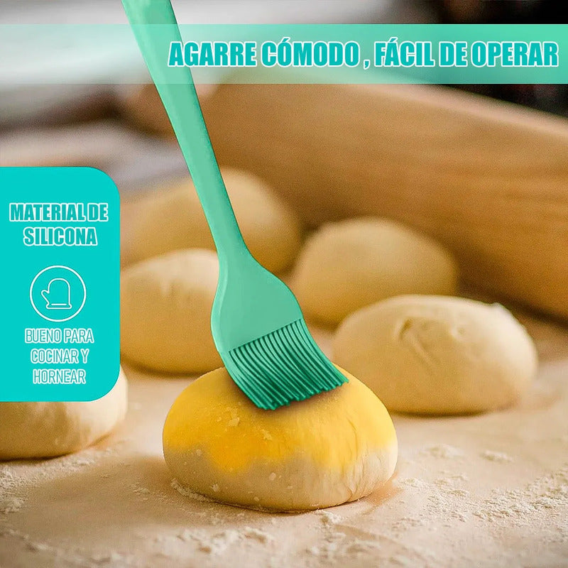 Brocha Silicona Repostería Okshop Pincel Verde Apto Lavavajillas 27cm