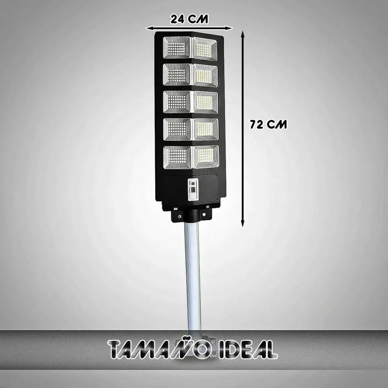 Foco Solar Led 500w Con Sensor De Movimiento, Blanco Frío Y Soporte Para Exterior Negro