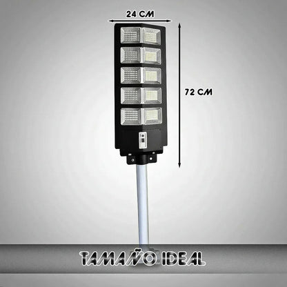 Foco Solar Led 500w Con Sensor De Movimiento, Blanco Frío Y Soporte Para Exterior Negro