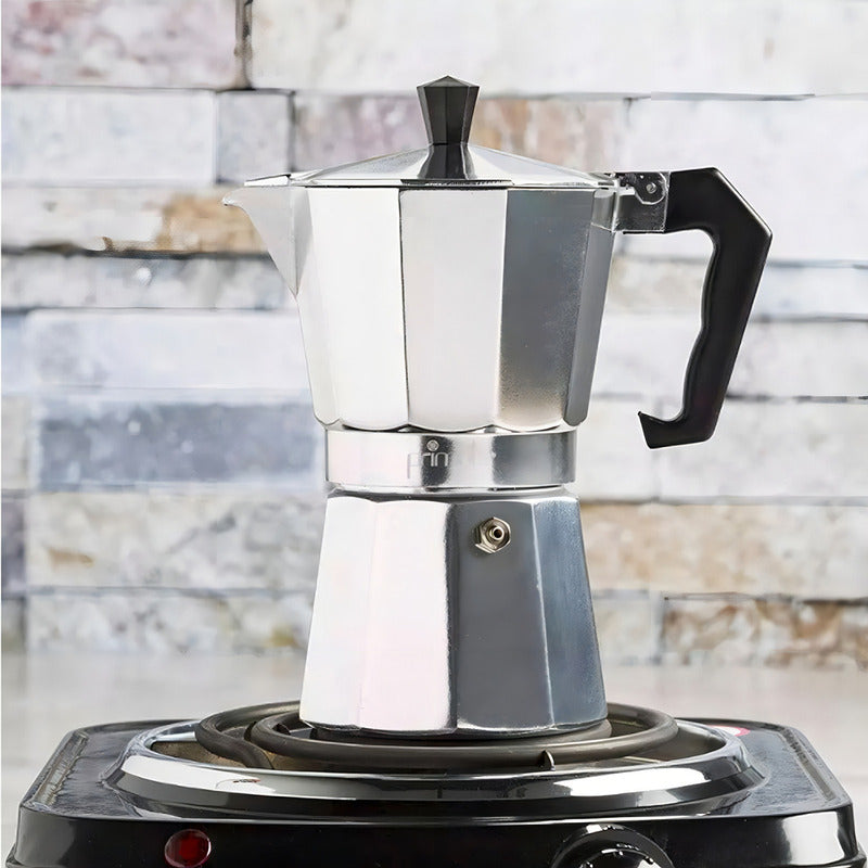 Cafetera Italiana Coffee ++ Aluminio 6 Tazas Gris Expreso Cocina