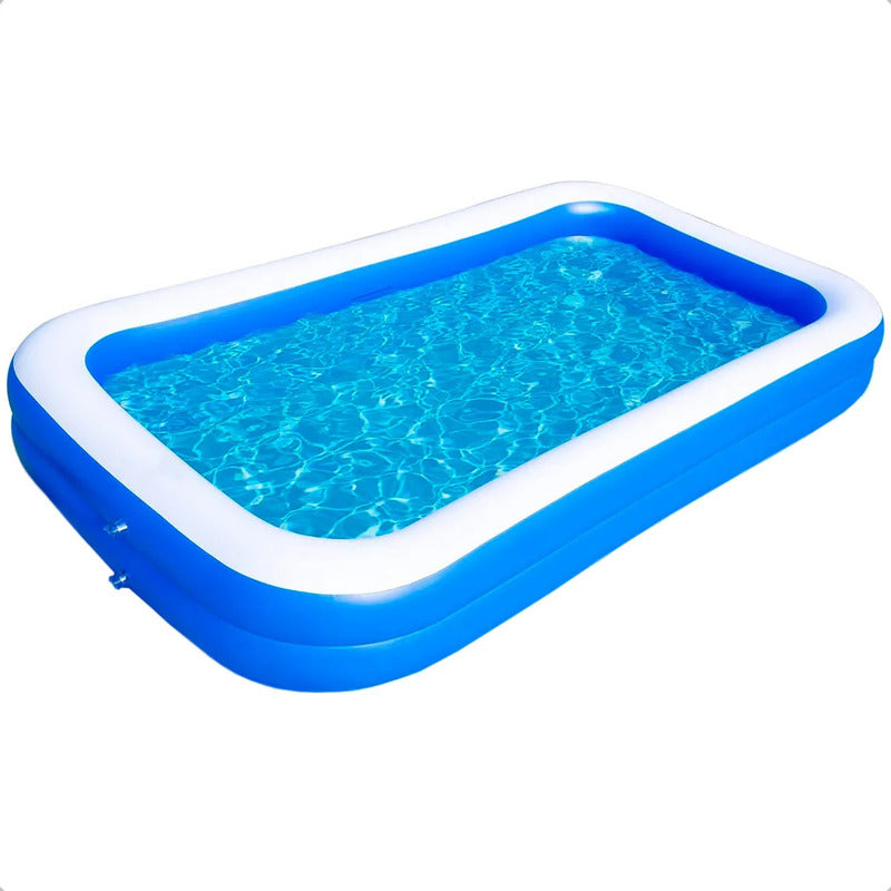 Piscina Para Niños Piscina Rectangular Familiar 260x170x50cm Piscinas Inflables Rectangulares Plastico 800l Piscina Plastica Mediana Libre Bpa Pvc Plegable Piscina Pelotas Okshop Azul