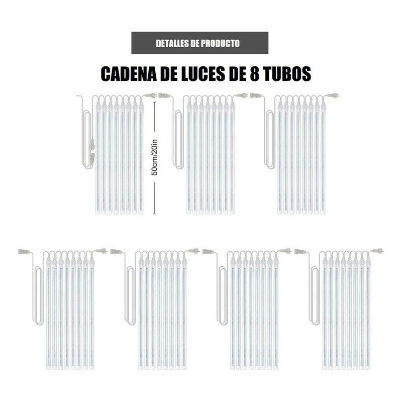 Pack X2 Luces Lluvia De Meteoritos Guirnalda Luces Navidad Multicolor