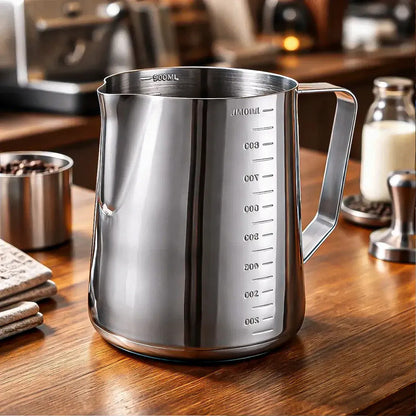 Jarra Leche Acero 900ml Lechero Barista Jarra De Espuma Leche Okshop Jarra De Leche De Acero Inoxidable Jarra Espumadora De Leche Taza Espumadora De Leche Para Café Jarra De Espuma Leche Gris