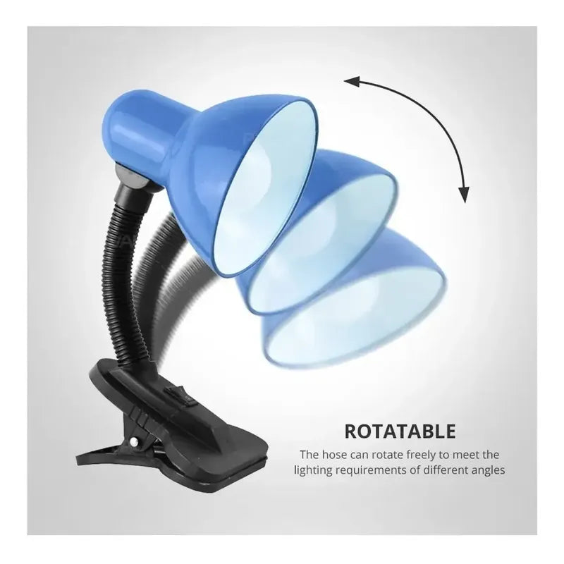 Lampara Click Escritorio Flexible Lamparas Velador Lectura Estructura Azul