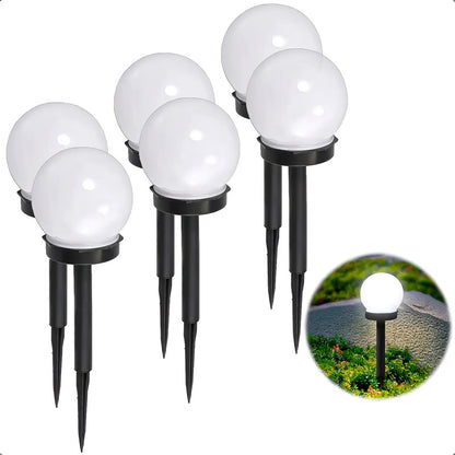 Estaca Solar Pack 6 Foco Solar Para Jardín Estacas Solares Negro/frío