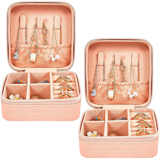 Joyero Portatil Organizador De Aro Exhibidores Joyas Organizador Para Aros Y Accesorios Poliuretano Pack 2 Joyero Para Aros Exhibidor Pulseras Piel Sintética Color Rosa Okshop