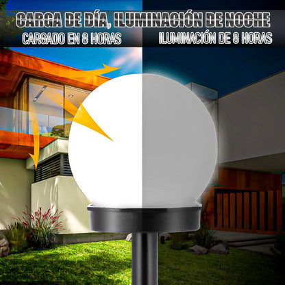 Estaca Solar Pack 3 Foco Solar Para Jardín Estacas Solares Negro/frío