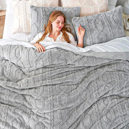 Plumon 1.5 Plazas Edredon De Cama Cubrecama Chiporro Coberto Gris Oscuro