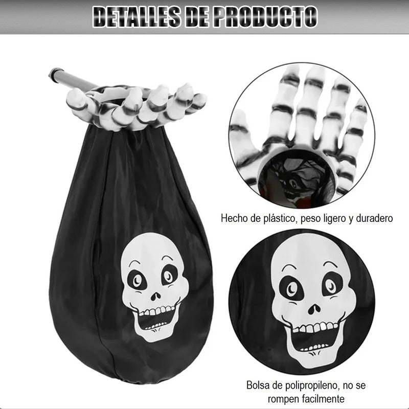 Bolsa Para Dulces Halloween Bolsa Dulces Fiestas Esqueleto Negro
